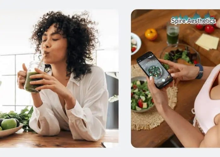 Image of woman looking into her diet and fat freezing Hadleigh to improve her health