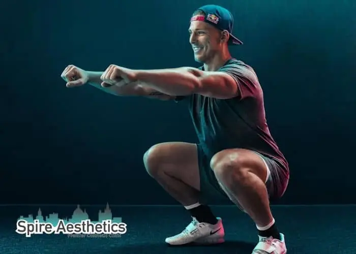 Image of man build leg muscle Hadleigh through exercise